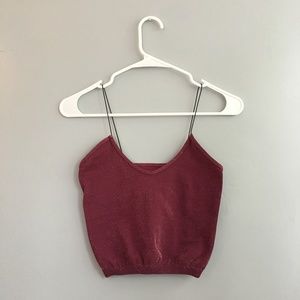 Free People Metallic Rose Tank Top